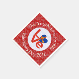 Servilleta De Papel Bandera de las Islas Åland Corazón Amor Rojo