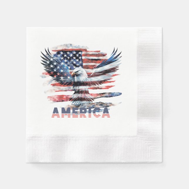 Servilleta De Papel Bandera de los Estados Unidos. América (Anverso)