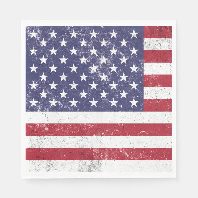 Servilleta De Papel Bandera de los Estados Unidos Patriótica Norteamer (Anverso)