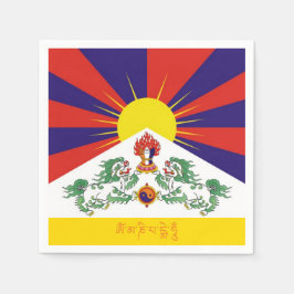 Servilleta De Papel Bandera de los Leones de Nieve y Tibet, mantra - L