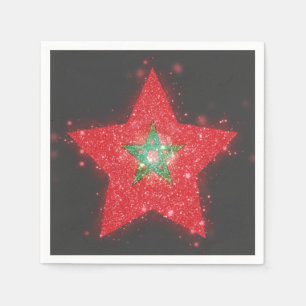 Servilleta De Papel Bandera de Marruecos que brilla