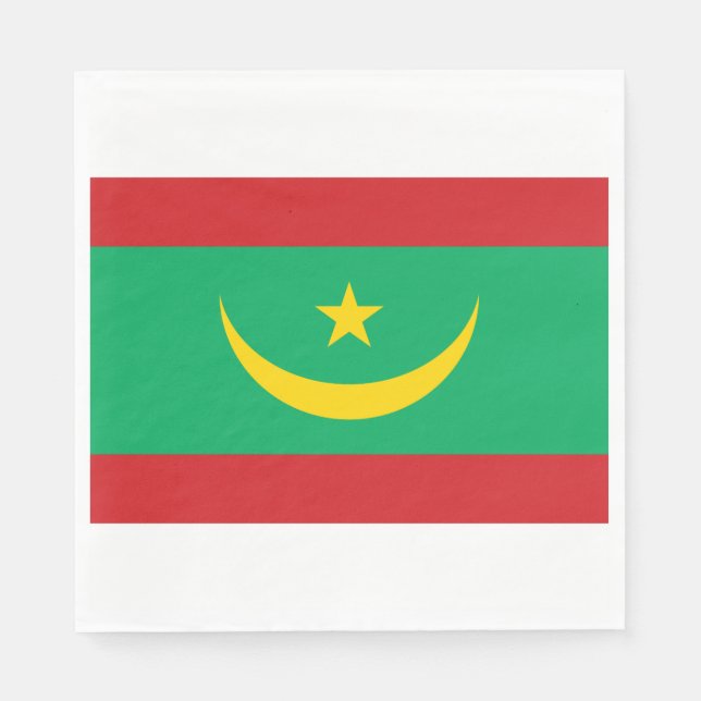 Servilleta De Papel Bandera de Mauritania (Anverso)