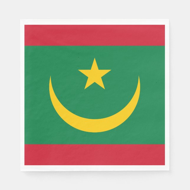 Servilleta De Papel Bandera de Mauritania (Anverso)