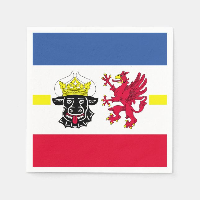 Servilleta De Papel Bandera de Mecklemburgo-Pomerania Occidental (Anverso)