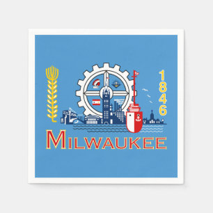 Servilleta De Papel Bandera de Milwaukee, servilletas Wisconsin