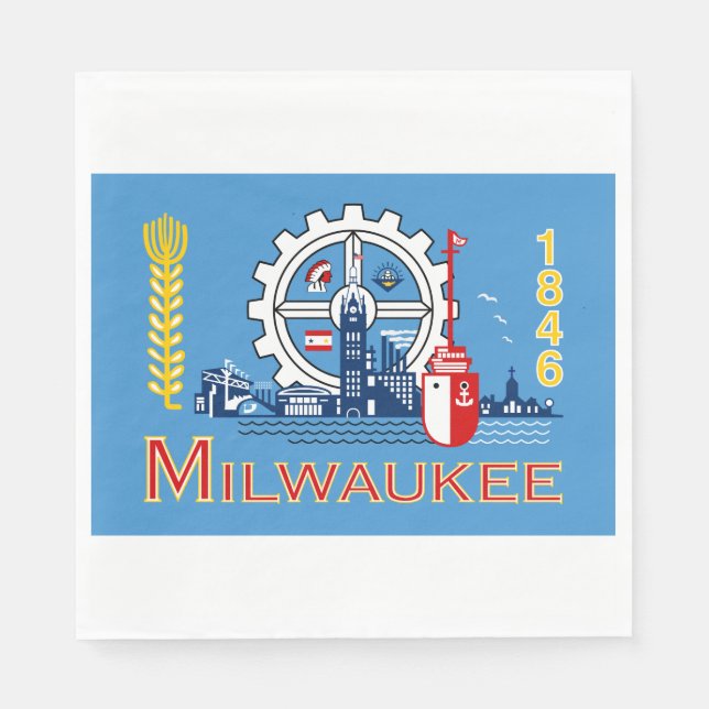 Servilleta De Papel Bandera de Milwaukee (Wisconsin) (Anverso)