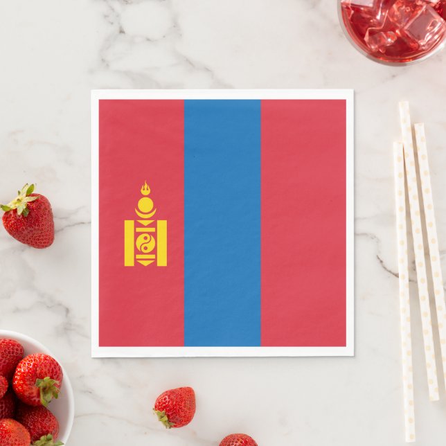 Servilleta De Papel Bandera de Mongolia (In situ)
