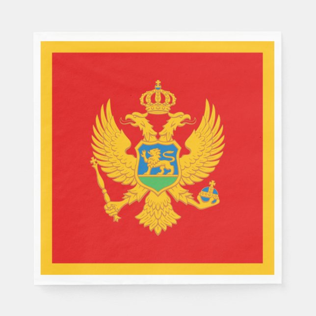 Servilleta De Papel Bandera de Montenegro (Anverso)
