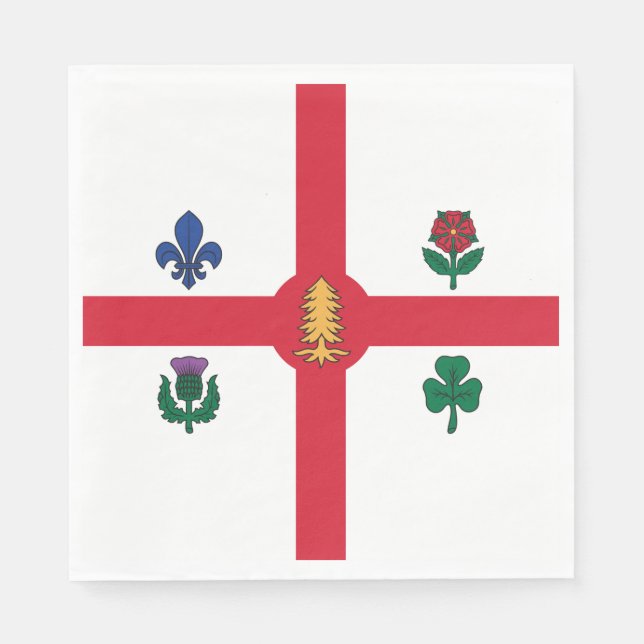 Servilleta De Papel Bandera de Montreal (Quebec, Canadá) (Anverso)