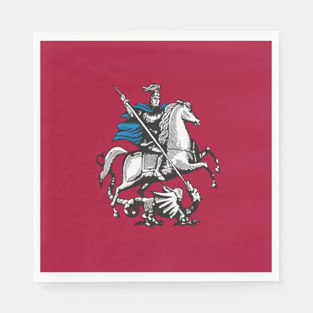 Servilleta De Papel Bandera de Moscú (Capital de Rusia) (Anverso)