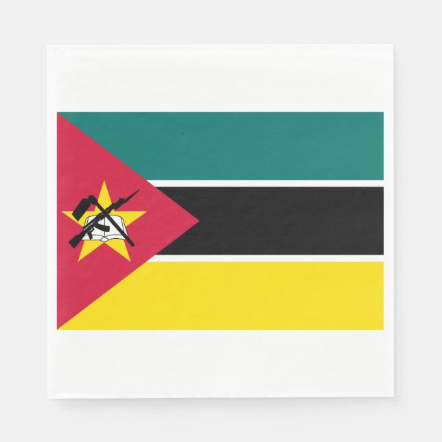 Servilleta De Papel Bandera de Mozambique (Bandera nacional) (África) (Anverso)