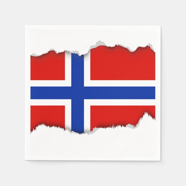 Servilleta De Papel Bandera de Noruega (Anverso)