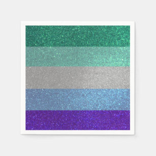 Servilleta De Papel Bandera de orgullo gay con purpurina para hombres