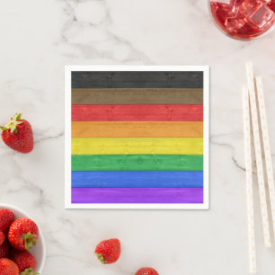 Servilleta De Papel Bandera de orgullo gay inclusiva de SlipperyJoe te