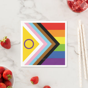 Servilleta De Papel Bandera de orgullo intersexual de SlipperyJoe's fo