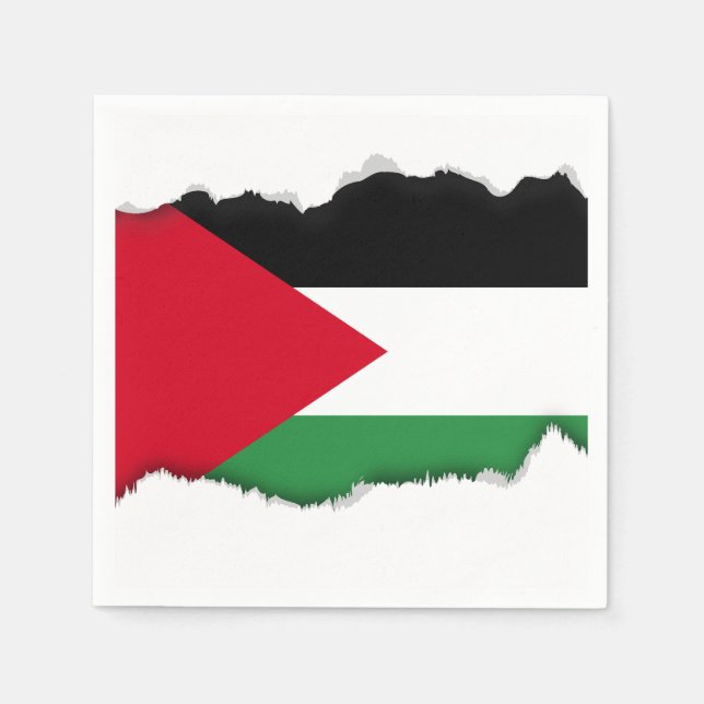 Servilleta De Papel Bandera de Palestina (Anverso)