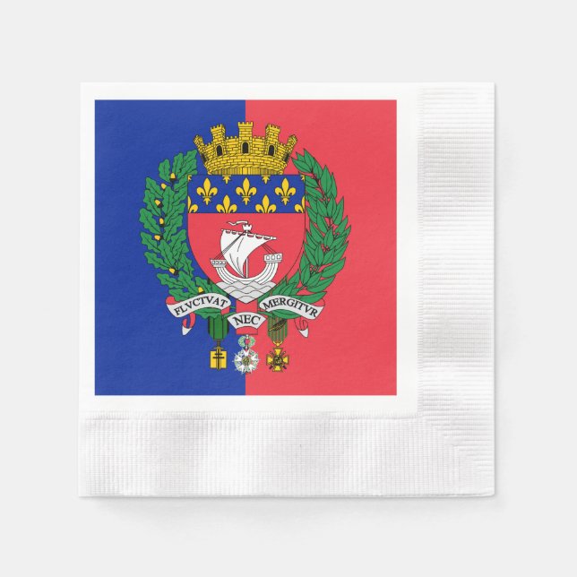 Servilleta De Papel Bandera de París, servilletas de Francia (Anverso)