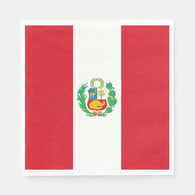 Servilleta De Papel Bandera de Perú (Anverso)