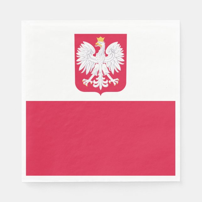 Servilleta De Papel Bandera de Polonia (Anverso)