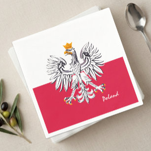 Servilleta De Papel Bandera de Polonia y Águila, moda/fiesta deportiva
