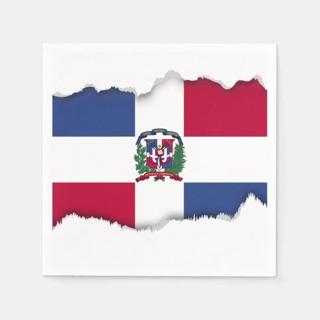 Servilleta De Papel Bandera de República Dominicana (Anverso)