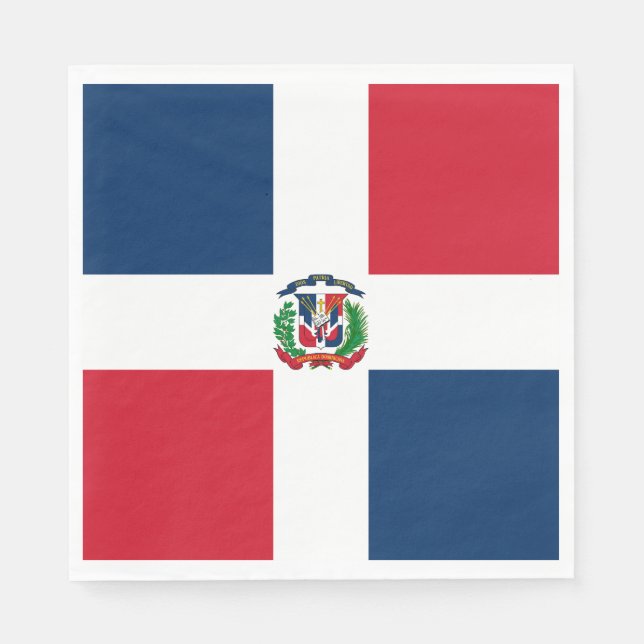 Servilleta De Papel Bandera de República Dominicana (Anverso)