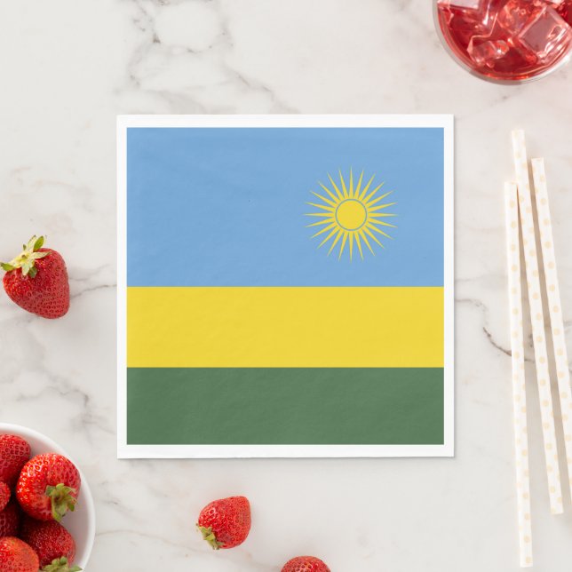Servilleta De Papel Bandera de Ruanda (In situ)
