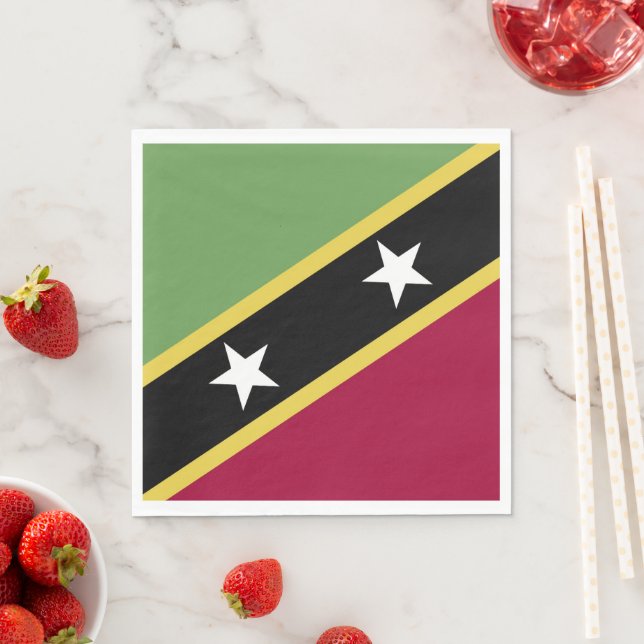 Servilleta De Papel Bandera de Saint Kitts y Nevis (In situ)