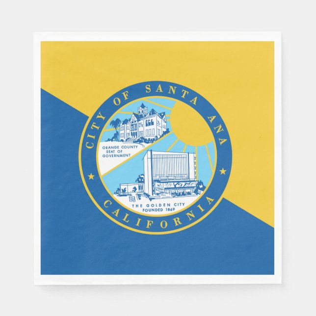 Servilleta De Papel Bandera de Santa Ana (California) (Anverso)