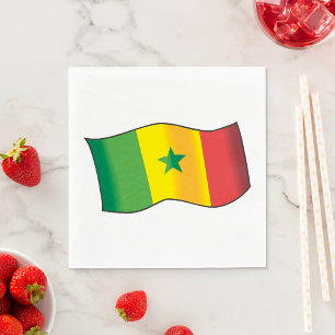 Servilleta De Papel Bandera de Senegal Orgullo Senegalés Verde Amarill