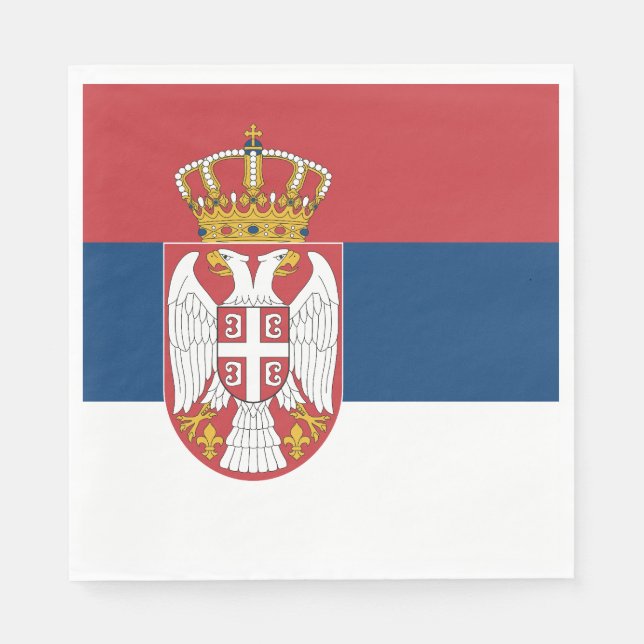 Servilleta De Papel Bandera de Serbia (Anverso)