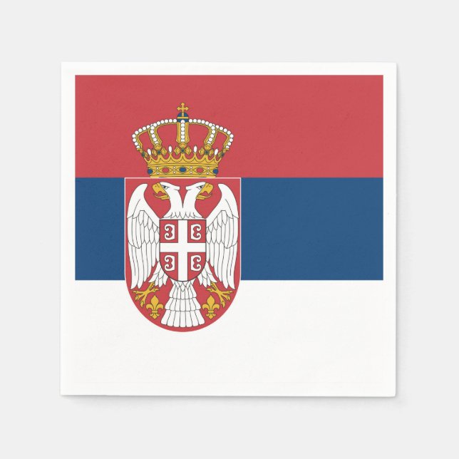 Servilleta De Papel Bandera de Serbia (Anverso)