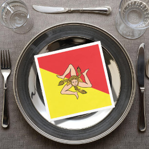 Servilleta De Papel Bandera de Sicilia Partido y Cena Siciliana