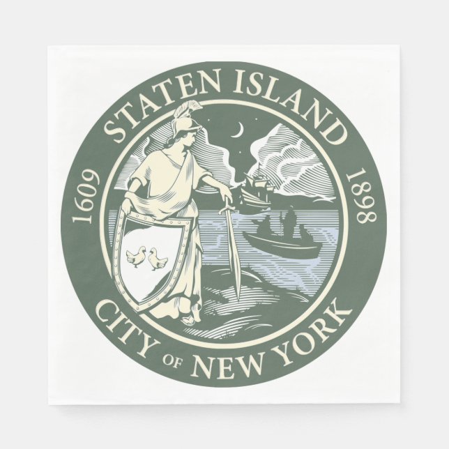 Servilleta De Papel Bandera de Staten Island (municipio de Nueva York) (Anverso)