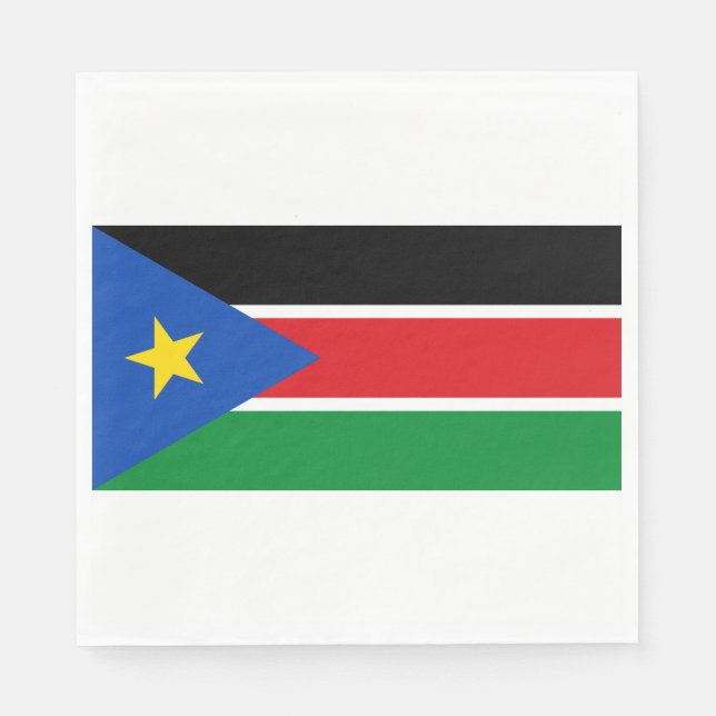 Servilleta De Papel Bandera de Sudán del Sur (África) (Anverso)