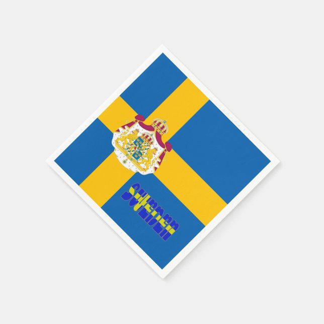 Servilleta De Papel Bandera de Suecia (Borde)