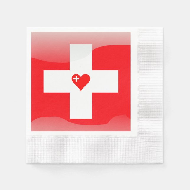 Servilleta De Papel Bandera de Suiza (Anverso)