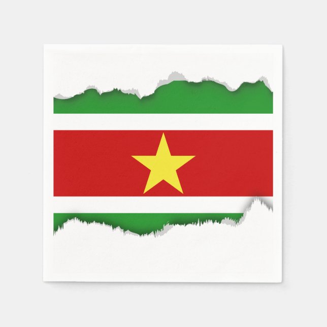 Servilleta De Papel Bandera de Surinam | (Anverso)