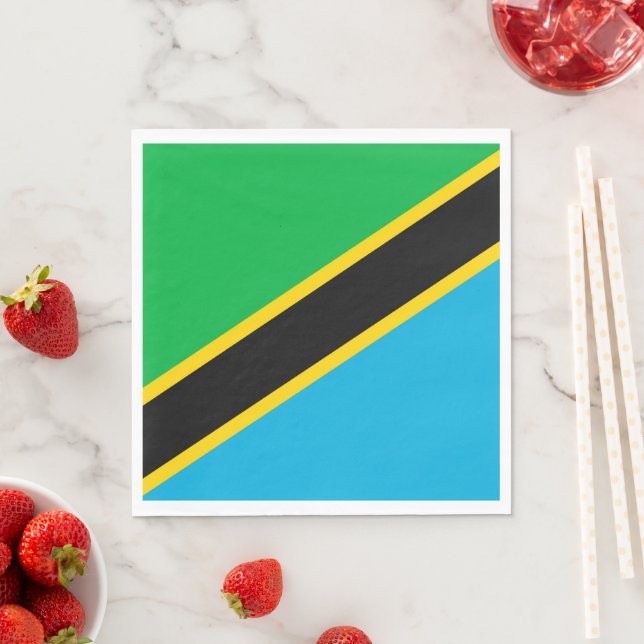 Servilleta De Papel Bandera de Tanzania (In situ)
