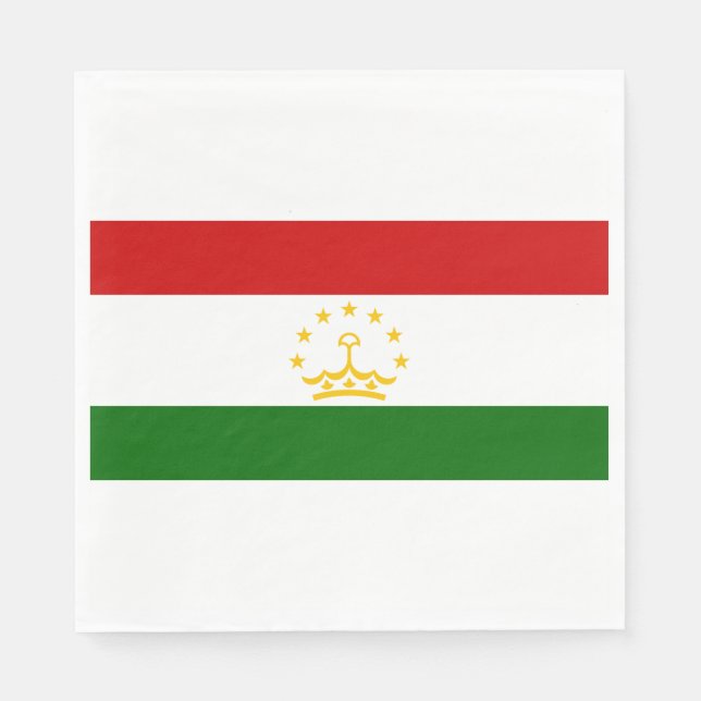Servilleta De Papel Bandera de Tayikistán (tayiko) (República de Tayik (Anverso)