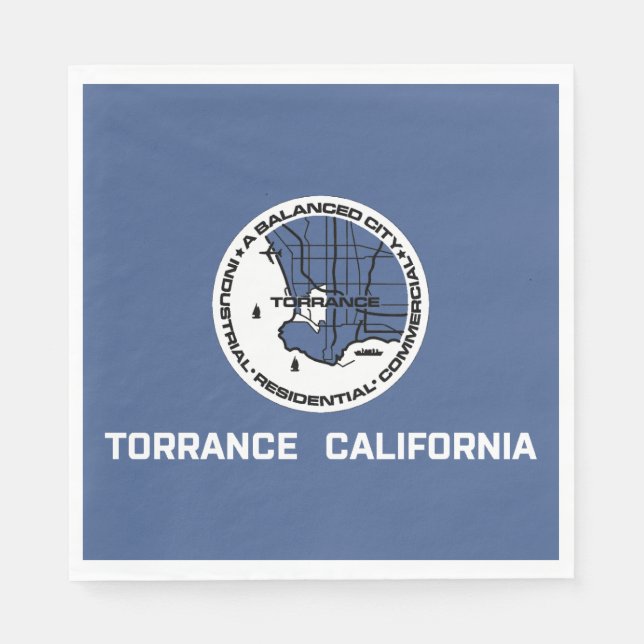 Servilleta De Papel Bandera de Torrance (California) (Anverso)