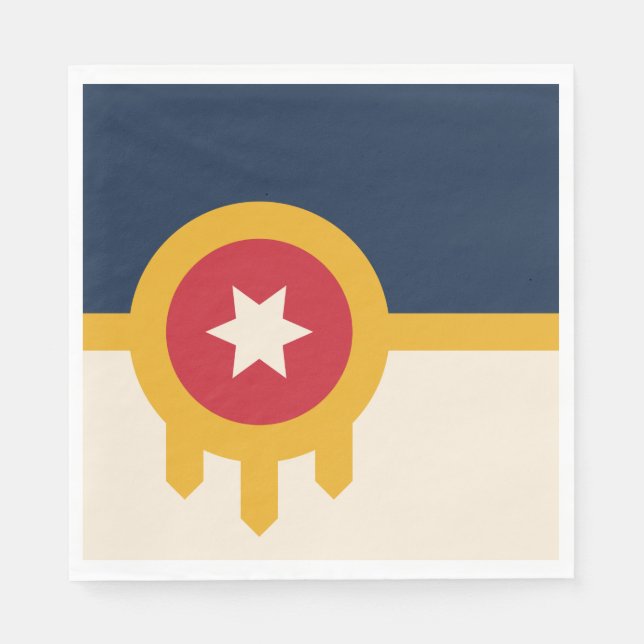 Servilleta De Papel Bandera de Tulsa (Oklahoma) (Anverso)