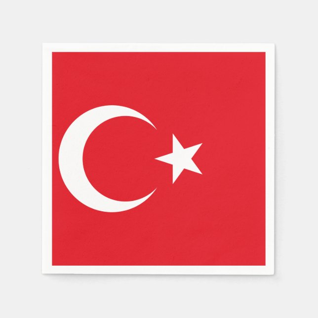 Servilleta De Papel Bandera de Turquía (Anverso)