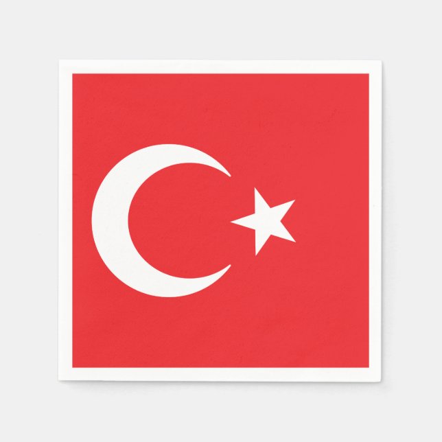 Servilleta De Papel Bandera de Turquía (Anverso)