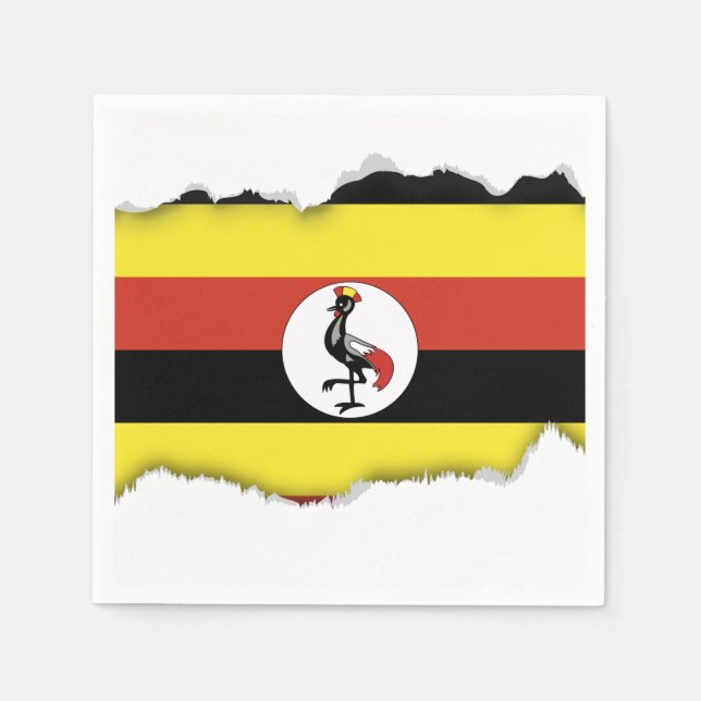Servilleta De Papel Bandera de Uganda (Anverso)