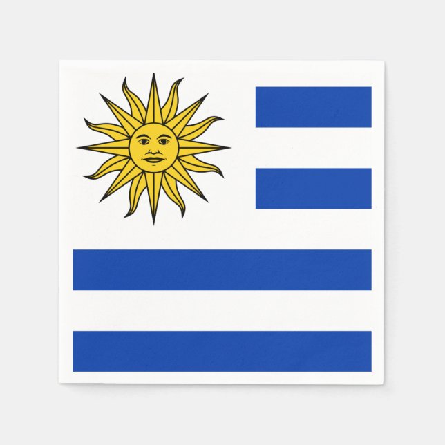 Servilleta De Papel Bandera de Uruguay (Anverso)