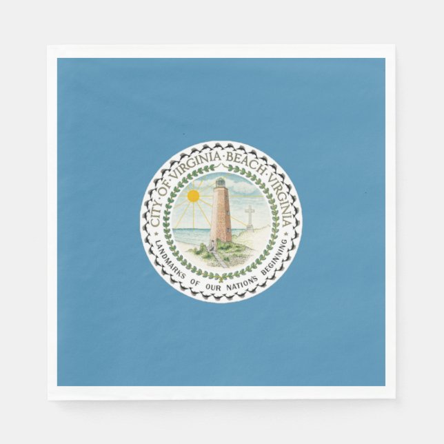 Servilleta De Papel Bandera de Virginia Beach (Virginia, Estados Unido (Anverso)