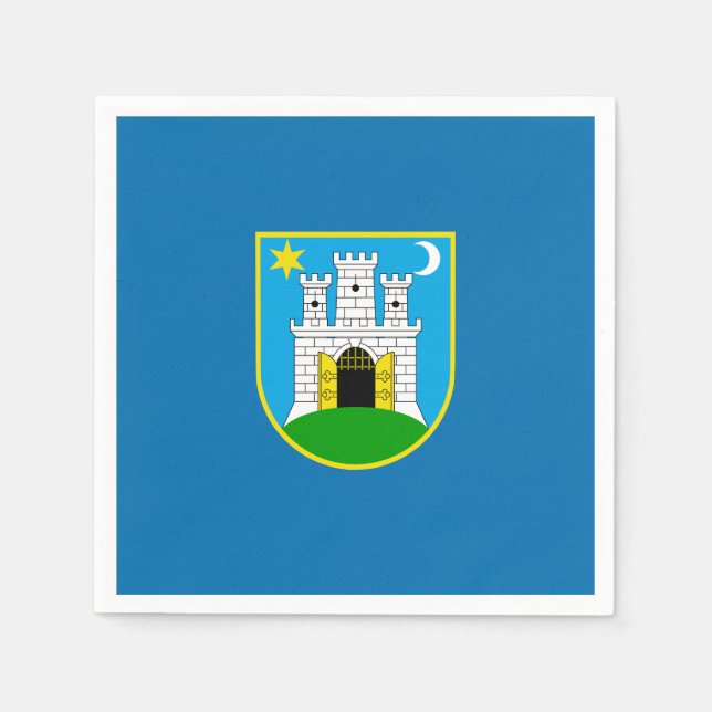 Servilleta De Papel Bandera de Zagreb, Croacia (Anverso)