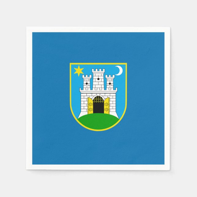 Servilleta De Papel Bandera de Zagreb, servilletas de Croacia (Anverso)