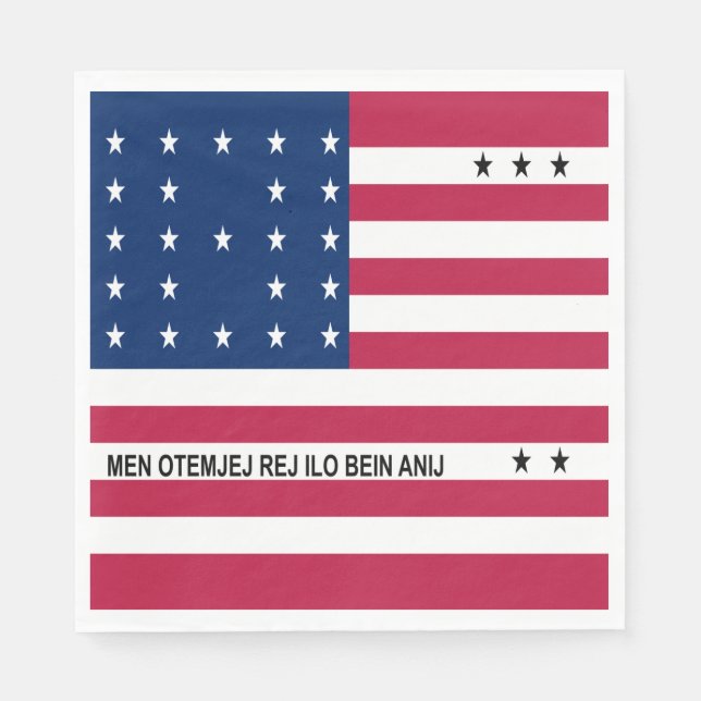 Servilleta De Papel Bandera del atolón patriótico de Bikini (Anverso)